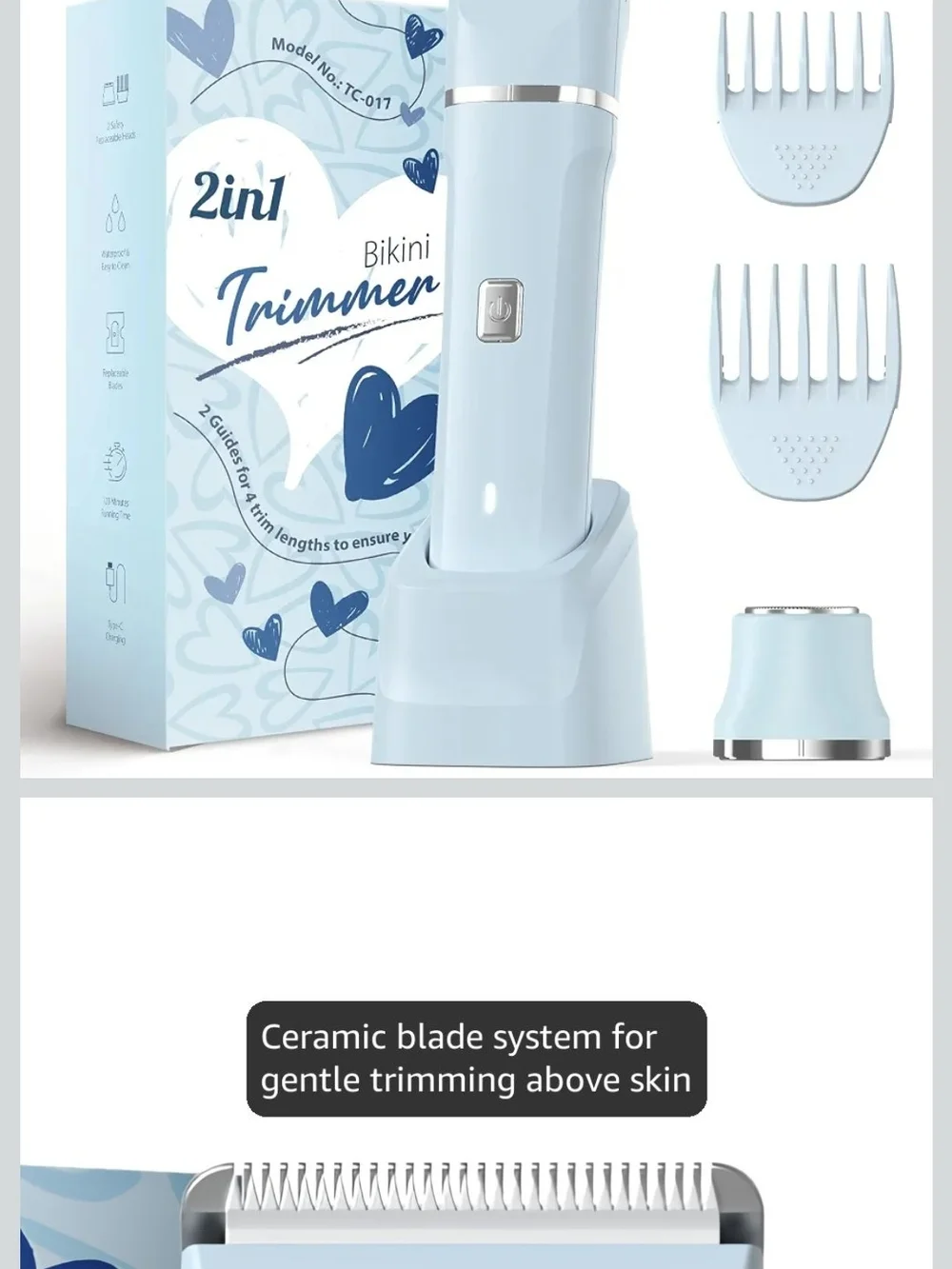 2in1 Bikini Trimmer – Blue